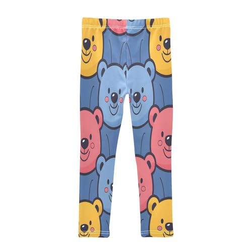 Toddler Girls Leggings Printed Yoga Pants Leggings Yellow Blue Bears for Kids2