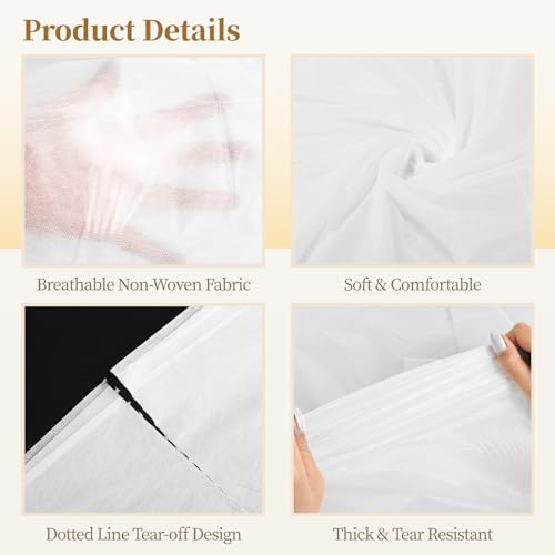 Image of 100PCS Disposable Massage Table Sheets, 71 inch x 31.5 inch Disposable Massage Bed Covers, Breathable Non-Woven Fabric Tattoo Bed Sheets, Single Use Hygiene Sheet for SPA Centers, Beauty Salons, Hotels
