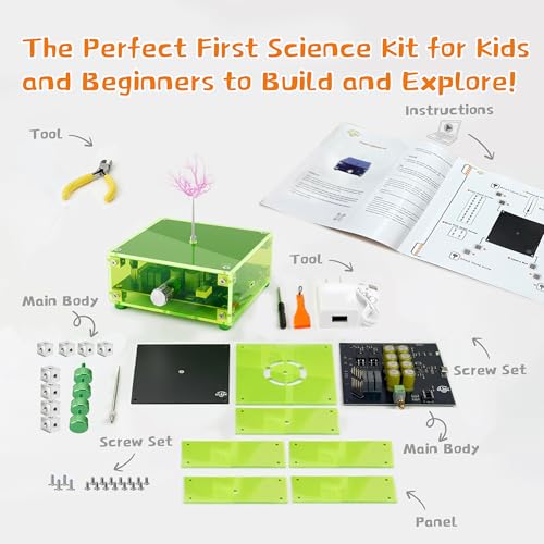 eUda+ STEM Tesla Lightning Kit for Kids&Adults 8-10 11-17 18+ Stem Toys for Ages 8-13 Teen Gift for Boys Girls 13-17 Science Kit for Kids 12-16 Build Your Own Tesla Coil Kit (Assembly Version, FWFB) — view 2