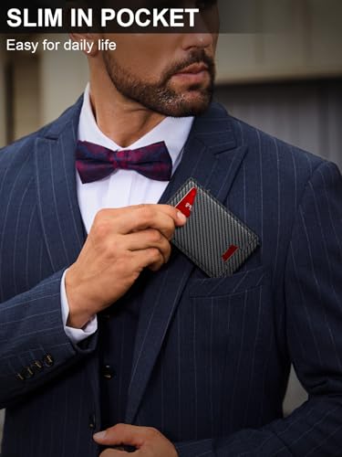 GHUKY Wallet for Men RFID Wallet with Money Clip, Slim Pop Up Card Holder for 10-12 Cards, Minimalist Smart Credit Card Case with ID Window, Bifold Metal Wallet for Front Pocket, Gifts for Men - Image 8