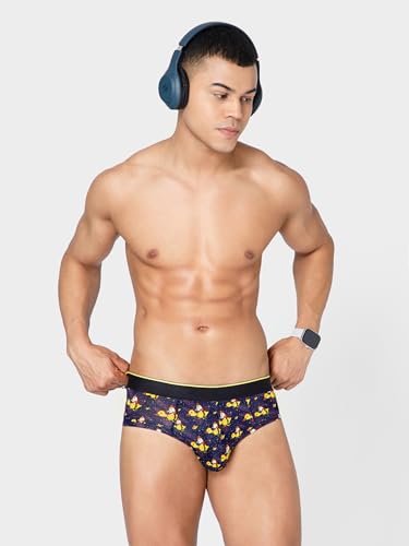 Image of Bummer Men's Printed Micro Modal Briefs Underwear | Ultra Soft & Breathable | Combo Pack of 2