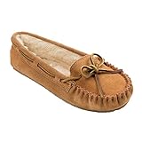 minnetonka moccasins VERSATILE FOOTWEAR: Handmade from genuine soft suede and plush faux fur lining, these moccasins shoes are more than just regular house shoes; plush lining cushions every step and supple suede gives these moc slippers for women a rich look and feel