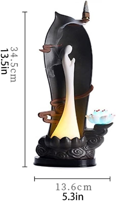 YYDS Incense Burner Handmade Backflow Incense Burner Cone Sticks Incense Holder Ceramic Backflow Incense Holder with 10pcs Incense Cones Incense Holders