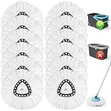 JTIEO 12 Pack Mop Head Replacement Compatible with O Cedar Spin Mop, Microfiber Spin Mop Heads Replacements for EasyWring System, Deep Cleaning & Machine Washable