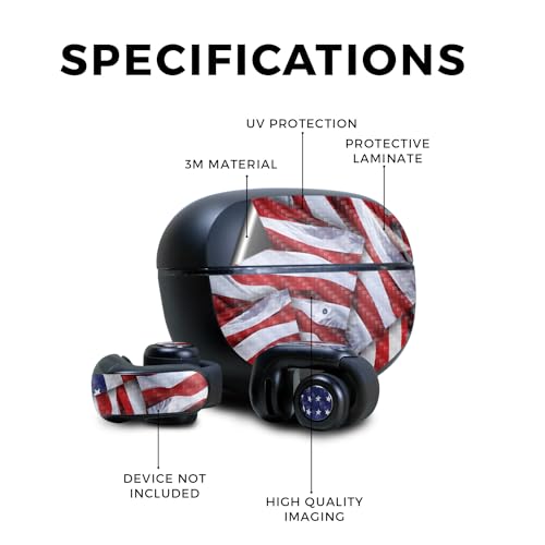Image of Carbon Fiber Skin Compatible with Bose Ultra Open Earbuds - Patriot - Premium 3M Vinyl Protective Wrap Decal Cover - Easy to Apply | Crafted in The USA by MightySkins