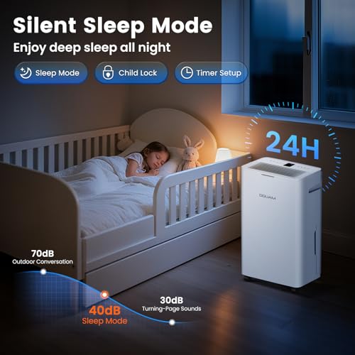 Image of 4500 Sq. Ft Dehumidifier, Max 80 Pint Dehumidifier for Basement, Compressor Dehumidifiers for Home with Drain Hose, Smart Humidity Control, Energy Efficient, Quiet for Bedroom, Large Rooms.