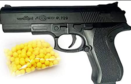 Hand Gun PUBG Pistol for Kids with 8 Round Reload and Plastic 6mm BB Bullets (Black,) 40pc (Gun-1)
