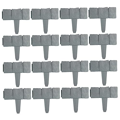 Yardwe 30 Piezas Valla de Valla de plástico Listones Borde de jardín Piedra de Borde cerramientos Jardin plástico decoración Exterior Bordes de Borde de jardín Borde de césped de plástico