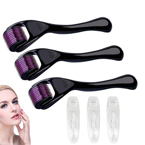 Vansaile Derma Roller Cosmetic Microdermabrasion Instrument For Face, 540 Titanium Micro Needles 0.5+1.0+1.5mm
