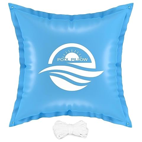 Pool Pillows for Above Ground Pools, 4 x 4 FT Winter Swimming Pool Cover Air Pillows, Cold Resistant Winterize Pool Closing Kit, Rope Included Cover