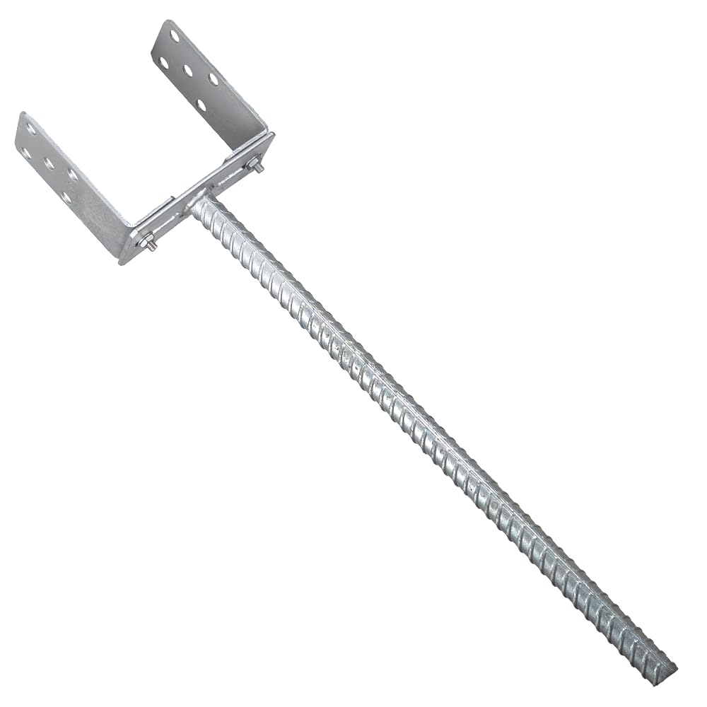 Heavy-Duty Galvanised Concrete-in Width Adjustable Pergola Post Support - Ground Anchor Foundation Foot Base for Timber Posts, Fencing, Gazebos & Outdoor Structures 60-200mm