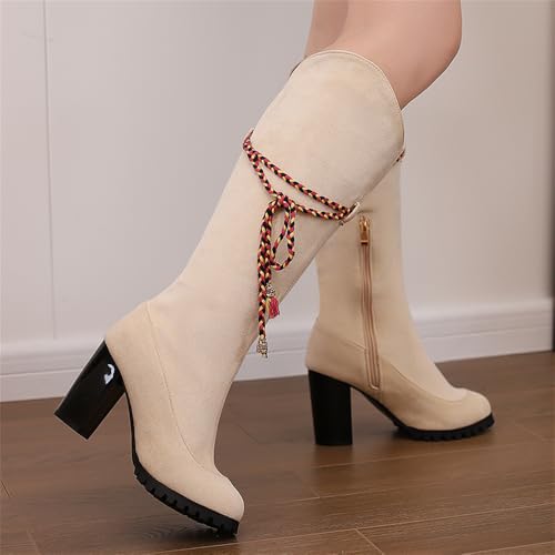 LYYSKY Women's Fashion Autumn Thick Heel High Heel High Boots .Size corresponds to the length of the sole of the foot, Refer to the size chart and product description Size US3-US17/EU33-EU502