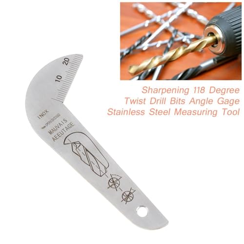 Smgda Power Drill Bit Sharpeners Drill Bits Gage 118 Degree Angle Drill Sharping Tools Grinding Angle Drill Sharpening Gauge Stainless Steel for measuring twist drill bit - Thumbnail 2