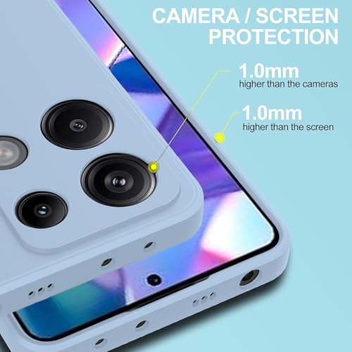 Image of DIZORO Compatible with Mi Redmi Note 13 5G Back Cover with Upgraded Square Edges for Camera Protection Shockproof Flexible Matte Liquid Silicone Mobile Phone Case (Carolina)
