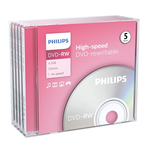 Philips DN4S4J05F 5 x DVD RW 4.7 Go 120 minutes 1x 4x boîtier CD - vue 3