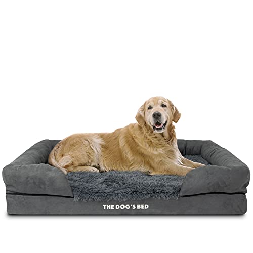 The Dog’s Bed Orthopedic Dog Bed XL Grey Faux Fur 43.5x34, Premium Memory Foam, Pain Relief: Arthritis, Hip & Elbow… - Image 3