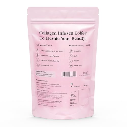 Rage Coffee Collagen Infused Beauty Coffee Powder - 200g | 100% Pure Coffee& Natural Collagen Extract For Healthy Skin, Hair & Nails | Improved Immune Function - Image 6
