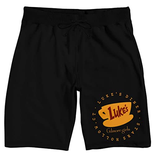 Bioworld Gilmore Girls Luke's Diner Logo Men's Black Sleep Shorts