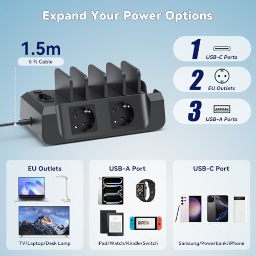 Station de recharge multi-équipement pour optimiser votre table de chevet et bureau