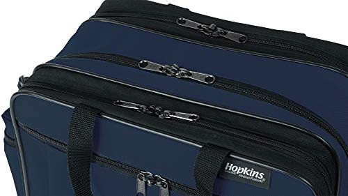 Hopkins Medical Products Ez View Medical Bag, Latex Free, Twenty Zippered Pockets, Lockable File Pocket, 600D Waterproof Polyester, 14 Inch X 11.75 Inch X 8 Inch, Navy Blue #TOP3
