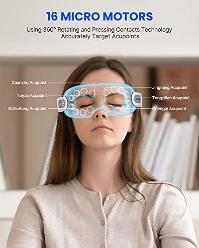 Renpho Eyeris Rhythm - Eye Massager With 16 Silicone Massage Heads, Bluetooth Music & Vision Window, 5 Modes Rhythm Eye Massager For Eye Relax, Eye Beauty, Reduce Eye Strain, Birthday Gifts #TOP1