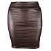 NP Jupe mi-longue en similicuir pour femme, marron, 44