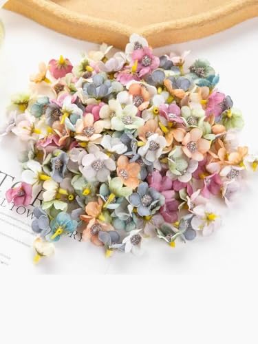 2cm/0.79inch Small Mini 100pieces Mix Color Artifical Simulated Floral Heads for Handcraft,Cothing, Hair Accessories, Handmade Decorative Accessories, and Materials