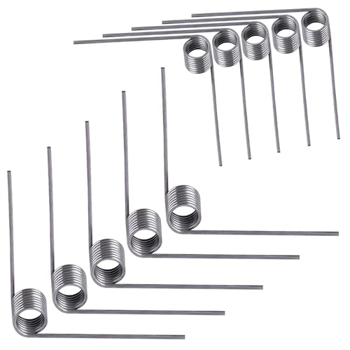 Qrity 10 Stück Kleine Torsionsfeder aus Edelstahl 304, Torsionsfedern mit 0,7 mm Drahtdurchmesser, Außendurchmesser 5mm, 9 Runden, 90° Ablenkungsfeder