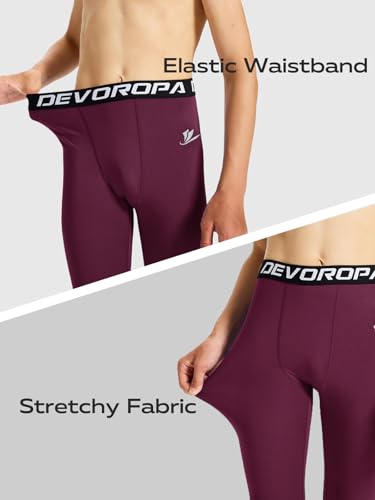 Image of DEVOROPA Boys Leggings Youth Compression Pants Sports Tights Basketball Football Baseball Soccer Baselayer Slim /Regular /Husky