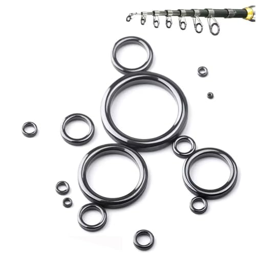 YJRUNFU ガイドリング 釣りロッド先端修理キット 直径2.3~30mm 14サイズ28個セット 釣り竿修理キット 修理キット 交換 フィッシング用 釣具アクセサリー