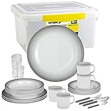 Brunner: Camping-Geschirr-Set Melamin | 36-Teilig - Teller, Gläser, Besteck & Becher für 2-4 Personen | All Inclusive ASTRALYS - Bruchfest, Leicht