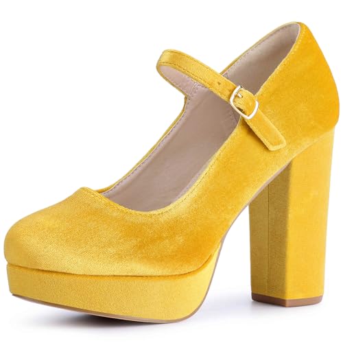 Perphy Platform Chunky Heels Mary Janes Pumps for Women
