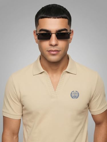 Image of Veirdo Men's Stylish Polo T-Shirt with Chest Pocket Print, Regular Fit Half Sleeve Casual Wear, Solid Summer Fashion for Office, Travel & Outings (S-2XL)