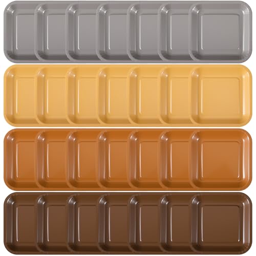 FoldTier 120 Pcs Square Paper Plate, Party Theme Decor, 7 Inch, Brown