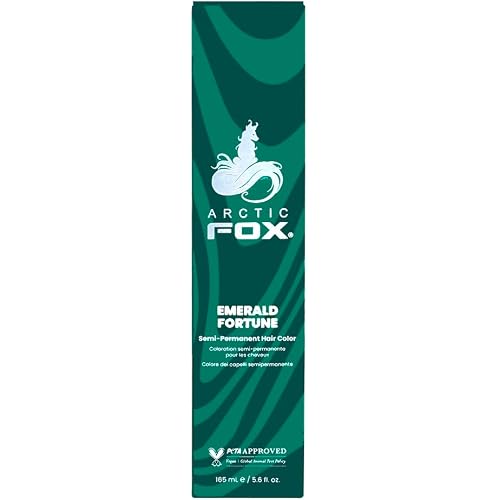 ARCTIC FOX Hair Dye Emerald Fortune - Vegan - 5.6 fl oz | Vivid and Vibrant, Cruelty Free, Ammonia Free, Peroxide Free, , Cream Formula