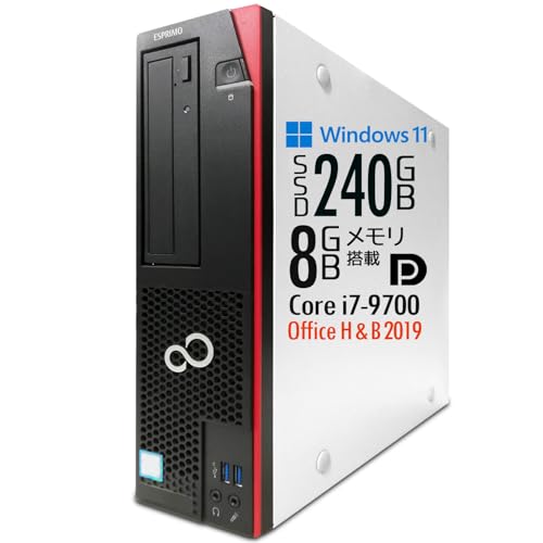 �y�����ςݕi�z�f�X�N�g�b�vPC ESPRIMO D588/Windows11 Pro/��9���� Core i7-9700/SSD240GB/������8GB/DVD�}���`�h���C�u/MS Office H&B 2019/DisplayPort/DVI/VGA
