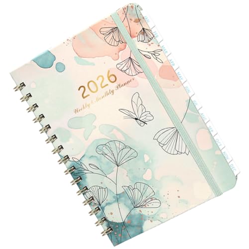 Lehrer-Planer 2026 A5 + Blumen und Schmetterlinge Hardcover Lehrerkalender/Schuljahresplaner mit 140 Seiten, Nachhaltig & Klimafreundlich