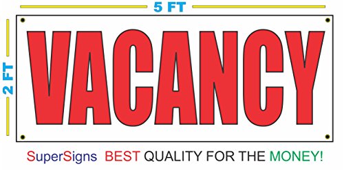 Vacancy Banner Sign 2x5 for Hotel Motel Apartment