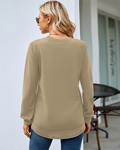 Image of MOLERANI Sweatshirts for Women Casual Long Sleeve Crewneck Shirt Tunic Tops | Pullovers, Soft Lightweight Warm Fabric, Loose Fit, Fall Winter Trendy Clothes, Daily Wear, Workout, Outdoor Outfits