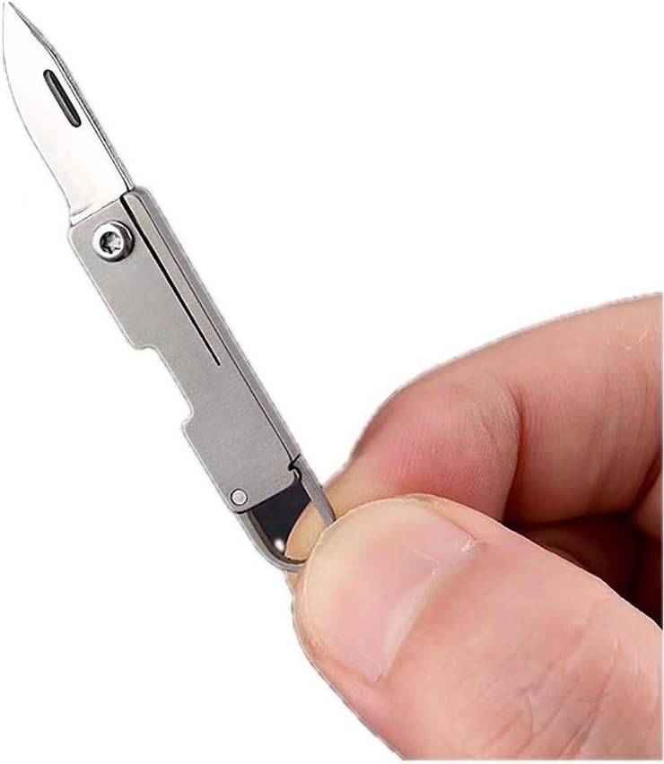 SN07 Super Mini Titanium Alloy Keychain Knife, EDC Tiny Key Chain Knife Only 1.5 Inchs Long, Ultralight 0.13oz Keychain Box Cutter