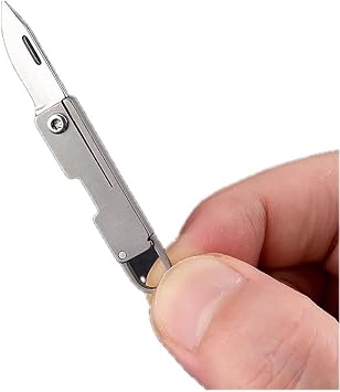 SN07 Super Mini Titanium Alloy Keychain Knife, EDC Tiny Key Chain Knife Only 1.5 Inchs Long, Ultralight 0.13oz Keychain Box Cutter