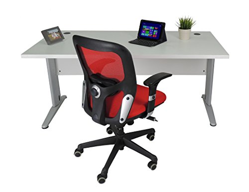 Mesa de Oficina. Euro 3000. Color Blanco. 160x80 cm. Patas en T de Metal.