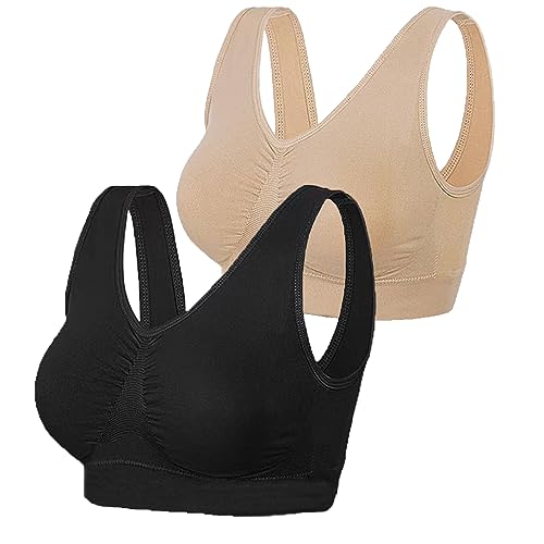Damen Seamless Sport BH, Damen Bequem Starker Halt BH Große Brüste, Sport...