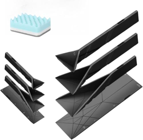 Flat 3-in-1 Measuring Spoons Set - 2 Spoons with 6 Adjustable Sizes, Multifunctional Folding Design for Accurate Powder & Liquid Measurement, Magnetic & Easy to Store, US & Metric Measurements (Black)