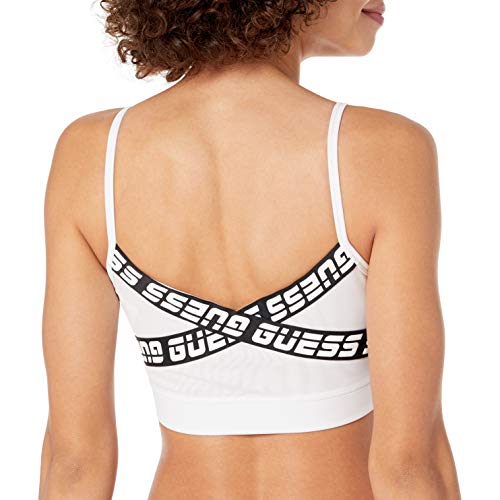Guess Women's Active Medium Support Sports Bra With Mesh Detailing, True White, Extra Large #TOP1