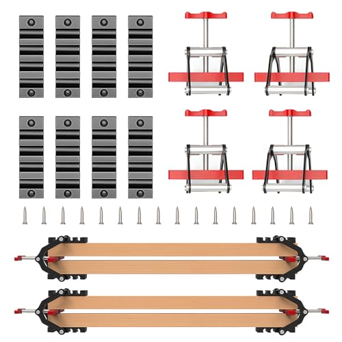 4 Way Pressure Clamps for Clamping Panels, Adjustable Pressure Steel Parallel Clamps 135mm Thick Wood Panel Clamp for Flush Joints and Precision Woodworking Projects