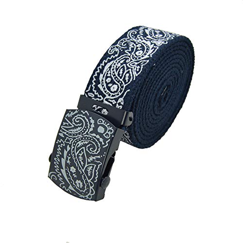 AccMall Men's Canvas Military Bandana Pattern Web Belt & Buckle