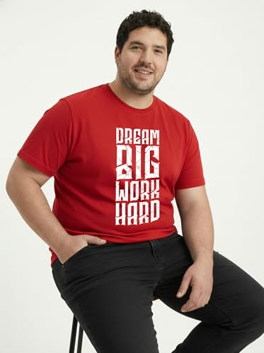 Image of Toodlegram Cotton Printed T-Shirt for Plus Size Men Round Neck Casual