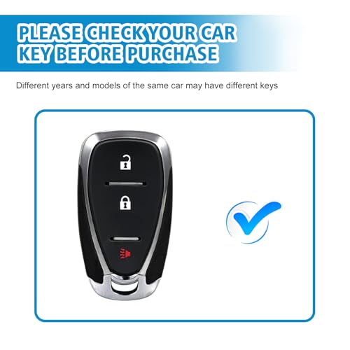Rislobx 3 Button Key Fob Cover for Chevy, TPU Key Fob Case Compatible with 2016 2017 2018 2019 2020 2021 2022 Spark Traverse Equinox, for 2018 2019 2020 Chevy Trax (Blue) by Rislobx - Image 2