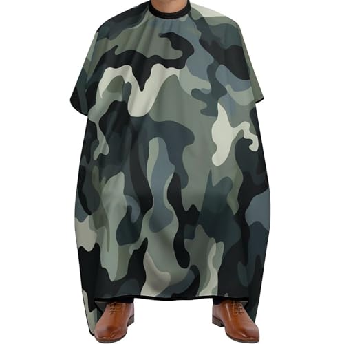 Camo Camouflage Print Hair Cutting Cape for Men Women Waterproof Barber Cape Adjustable Salon Haircut Capes